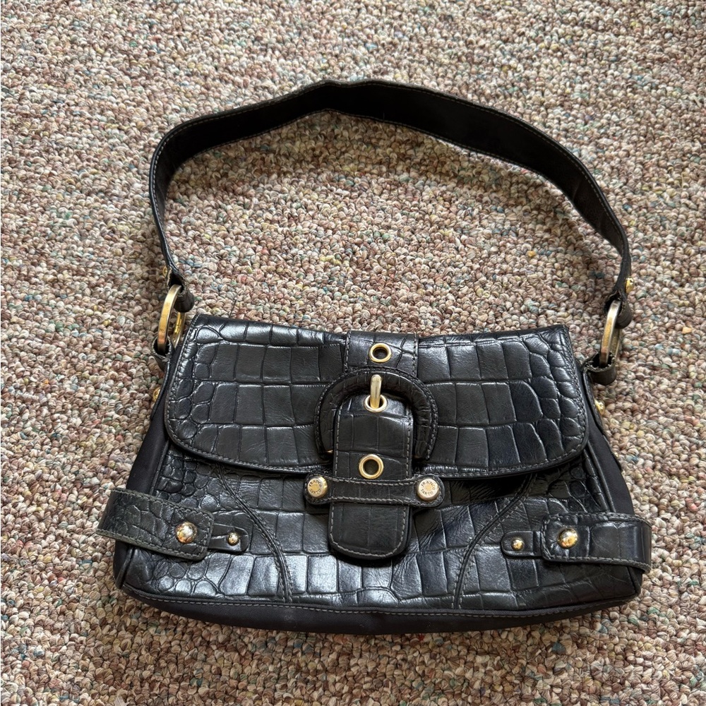 Franco Sarto Y2K Black Leather Shoulder Bag